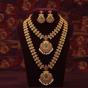 ইন্ডিয়ান গোল্ড প্লেট ম্যাট পলিশ নেকলেস এন্ড কানের দুল